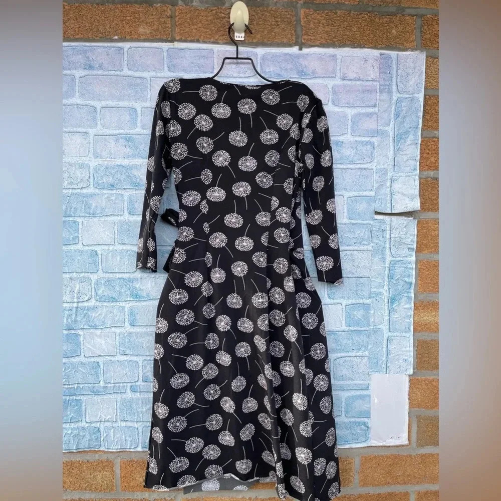 CHIARA BONI LA PETITE ROBE Abstract Dandelion Flowers Pattern wrap dress 42/6 - Picture 10 of 14